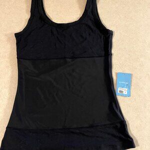 NWT  Yummie Tummie Womens Shapewear Tank Top 3 Panel Black Holds in Tummy Size L